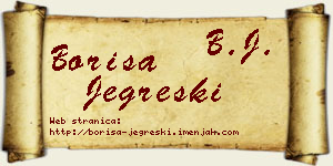 Boriša Jegreški vizit kartica